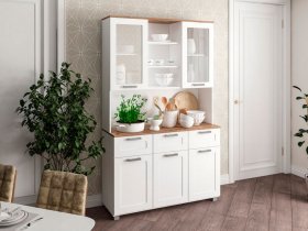 Буфет Катерини (дуб бельмунд/белое дерево) в Битках - bitki.mebel-nsk.ru | фото