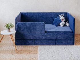 Диван-кровать Happy (синий) в Битках - bitki.mebel-nsk.ru | фото
