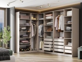 Гардеробная Эккервуд (меланж) в Битках - bitki.mebel-nsk.ru | фото