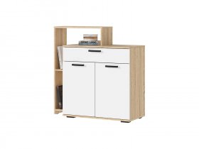 Комод 1000 КМ-01 Санса (дуб сонома/белый) в Битках - bitki.mebel-nsk.ru | фото