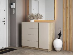 Комод Бостон  КМ-001 (дуб крафт серый/кашемир) в Битках - bitki.mebel-nsk.ru | фото