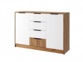 Комод КМ-002 Ивис (дуб крафт золотой/белый) в Битках - bitki.mebel-nsk.ru | фото