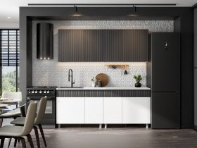 Кухонный гарнитур София (2,0м) (бланж/графит матовый) в Битках - bitki.mebel-nsk.ru | фото