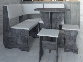 Кухонный уголок Лотос  (цемент темный к/з White) в Битках - bitki.mebel-nsk.ru | фото
