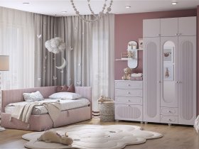Модульная детская Милана (белое дерево/сакура) в Битках - bitki.mebel-nsk.ru | фото