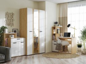 Модульная детская Санса (дуб сонома/белый) в Битках - bitki.mebel-nsk.ru | фото