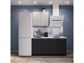 Модульная кухня Классика (белый глянец/черный) в Битках - bitki.mebel-nsk.ru | фото