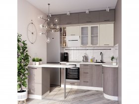Модульная кухня Классика (песочное дерево/крымское дерево) в Битках - bitki.mebel-nsk.ru | фото