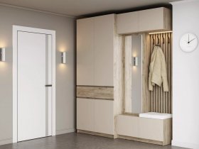 Модульная прихожая Бостон (дуб крафт серый/кашемир) в Битках - bitki.mebel-nsk.ru | фото