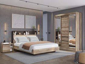 Модульная спальня Энигма (венге/дуб каньон) в Битках - bitki.mebel-nsk.ru | фото