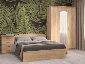 Модульная спальня Ирина (дуб крафт золотой) в Битках - bitki.mebel-nsk.ru | фото
