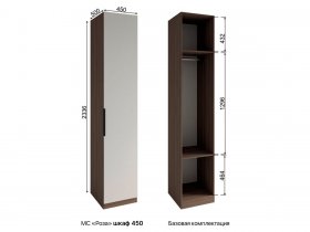 Шкаф 450 Роза (орех франклин карамельный/бежевый скин) в Битках - bitki.mebel-nsk.ru | фото