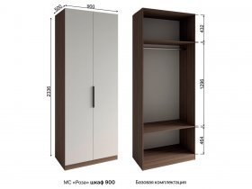 Шкаф 900 Роза (орех франклин карамельный/бежевый скин) в Битках - bitki.mebel-nsk.ru | фото