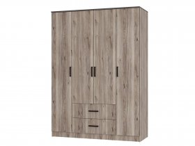 Шкаф четырехстворчатый Титан (дуб смоки) в Битках - bitki.mebel-nsk.ru | фото