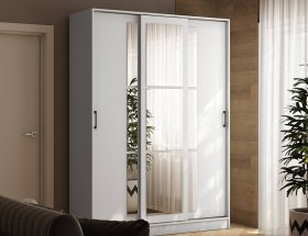 Шкаф-купе 1,6м «Стиль-2» (белый) в Битках - bitki.mebel-nsk.ru | фото