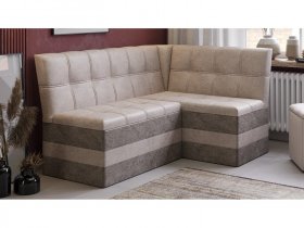 Скамья угловая «Оскар» исп. 2 (микровелюр Wellmart Dark Beige/Latte) в Битках - bitki.mebel-nsk.ru | фото