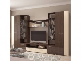 Стенка Гамма (дуб венге/дуб молочный) в Битках - bitki.mebel-nsk.ru | фото