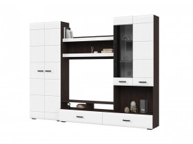 Стенка ГС-01 Либерти (венге/белый глянец) в Битках - bitki.mebel-nsk.ru | фото
