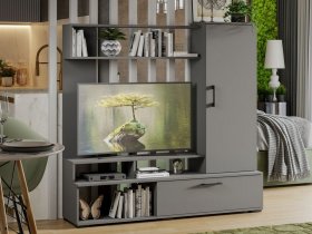 Стенка «Сиена» (графит серый) в Битках - bitki.mebel-nsk.ru | фото