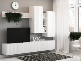 Стенка Сканди (белый) в Битках - bitki.mebel-nsk.ru | фото