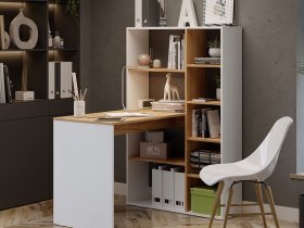Стол письменный тип 16 (дуб крафт золотой/белый ясень) в Битках - bitki.mebel-nsk.ru | фото