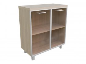 Тумба 2 двери со стеклом (бронза) Президент-ПРО Пр502 в Битках - bitki.mebel-nsk.ru | фото