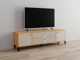 Тумба под ТВ Парус-10 (дуб крафт золотой/сантьяго софт) в Битках - bitki.mebel-nsk.ru | фото
