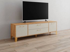 Тумба под ТВ Парус-13 (дуб крафт золотой/кашемир) в Битках - bitki.mebel-nsk.ru | фото