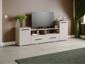 Тумба под ТВ Парус-2 (дуб крафт серый/кашемир) в Битках - bitki.mebel-nsk.ru | фото