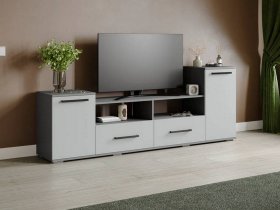 Тумба под ТВ Парус-2 (графит серый/серый камень) в Битках - bitki.mebel-nsk.ru | фото