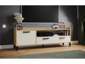 Тумба под ТВ Парус-8 (дуб крафт золотой/кашемир) в Битках - bitki.mebel-nsk.ru | фото