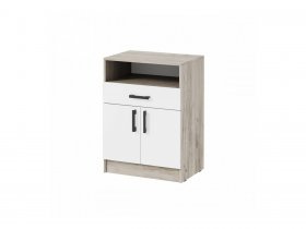 Тумба ТБ-1 Вега (дуб крафт серый/белый) в Битках - bitki.mebel-nsk.ru | фото