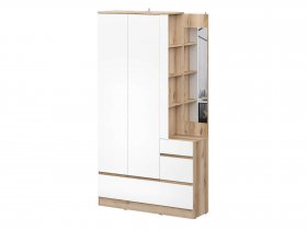 Вешалка с зеркалом Брауни (дуб делано/белый) в Битках - bitki.mebel-nsk.ru | фото
